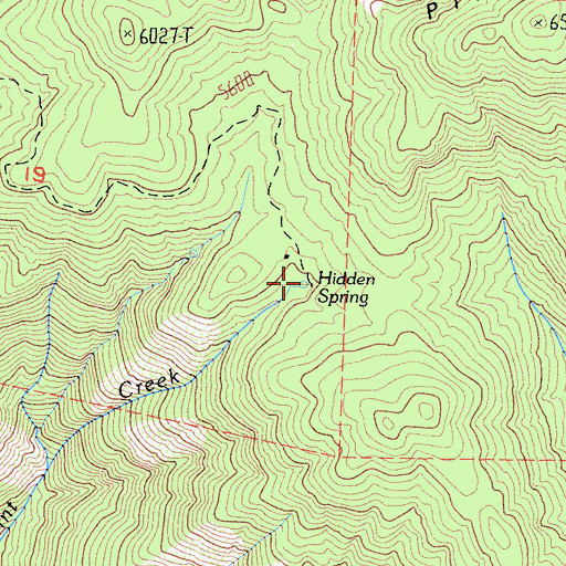 Topographic Map of Hidden Spring, CA