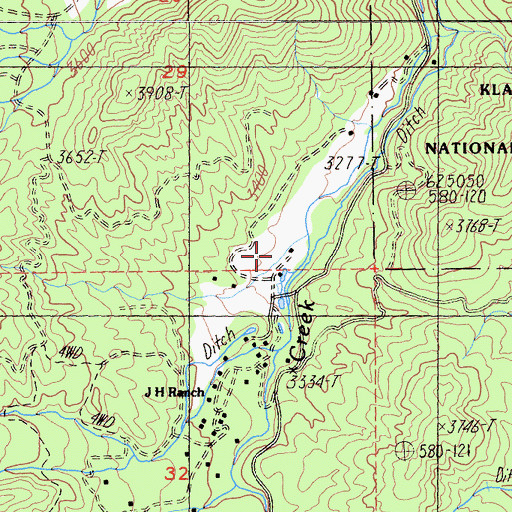 Topographic Map of Hidden Valley Ranch, CA