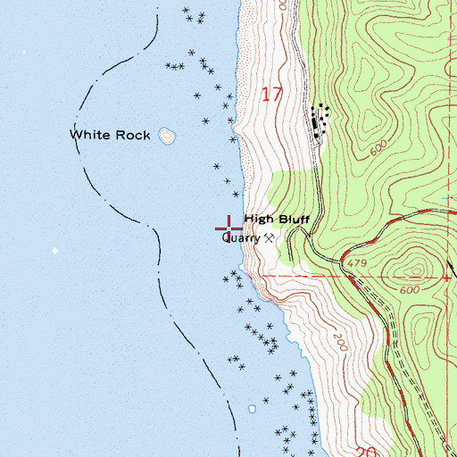 Topographic Map of High Bluff, CA
