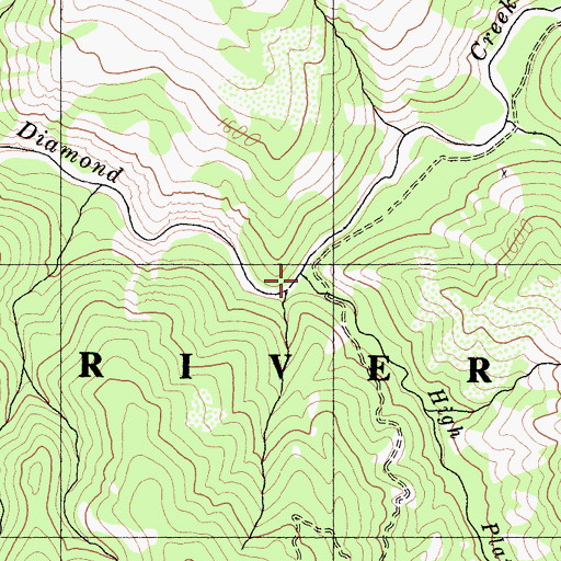 Topographic Map of High Plateau Creek, CA