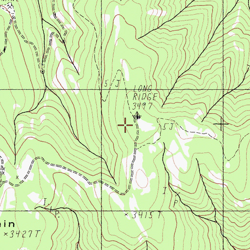 Topographic Map of High Plateau Mountain, CA