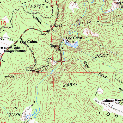 Topographic Map of High Point Ravine, CA