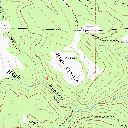 Topographic Map of High Prairie, CA