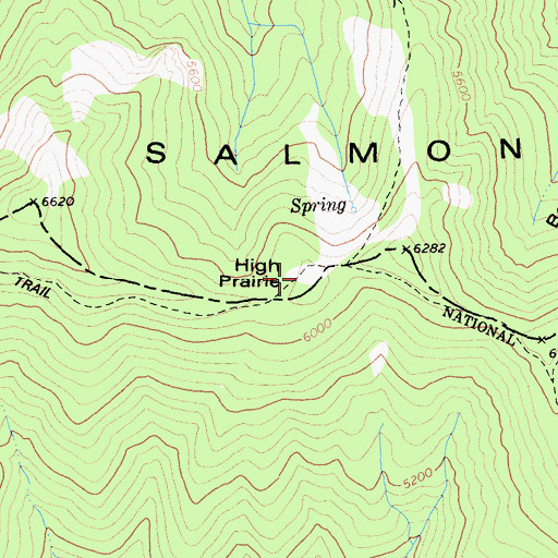 Topographic Map of High Prairie, CA