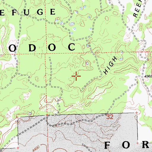 Topographic Map of High Reefs, CA