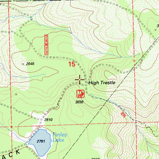 Topographic Map of High Trestle, CA