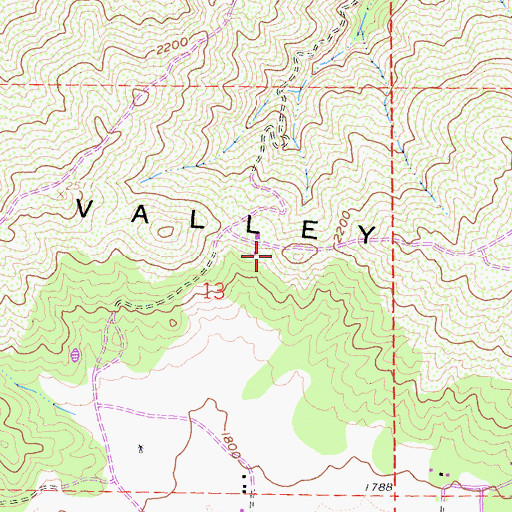 Topographic Map of High Valley Ridge, CA
