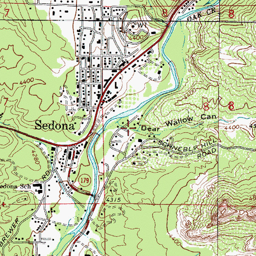 Topographic Map of Bear Wallow Canyon, AZ