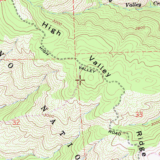 Topographic Map of High Valley Ridge, CA