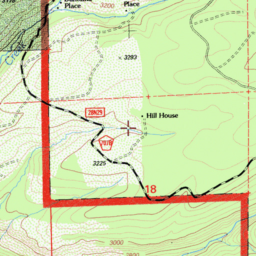 Topographic Map of Hillhouse, CA