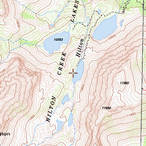 Topographic Map of Hilton Creek Lakes, CA