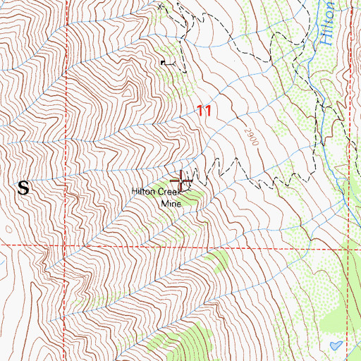 Topographic Map of Hilton Creek Mine, CA