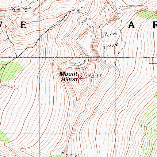 Topographic Map of Mount Hilton, CA