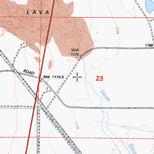 Topographic Map of Hines Spring, CA
