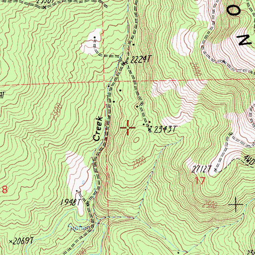 Topographic Map of Hinton Surnuf Mine, CA