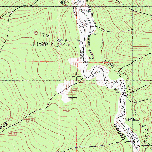 Topographic Map of Hitchcock Creek, CA