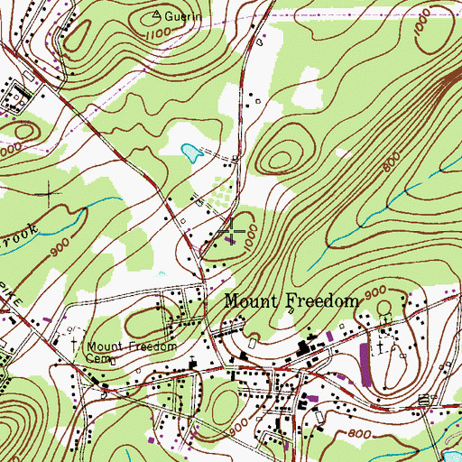 Topographic Map of Randolph Township Fire Department Chemical Engine Company 3 Mount Freedom, NJ