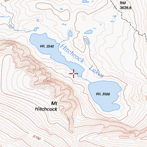 Topographic Map of Hitchcock Lakes, CA