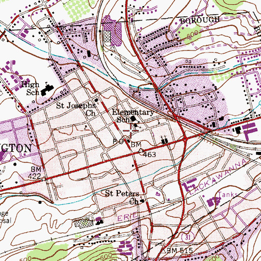 Topographic Map of Washington Fire Department, NJ