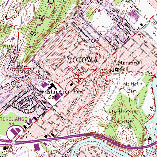 Topographic Map of Borough of Totowa Fire Department Fire Rescue Company 4, NJ
