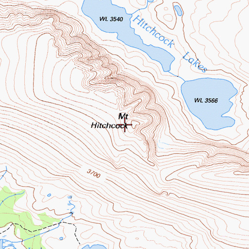 Topographic Map of Mount Hitchcock, CA