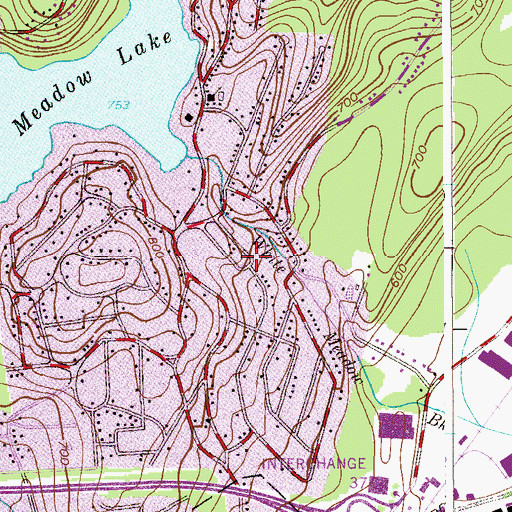 Topographic Map of Rockaway Township Fire Department White Meadow Lake Fire Company 5, NJ