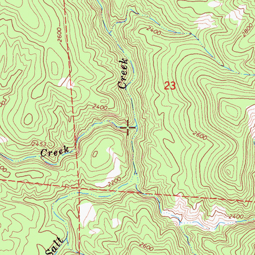 Topographic Map of Hoaglin Creek, CA