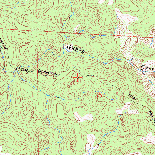 Topographic Map of Hoaglin Tom Duncan Trail, CA