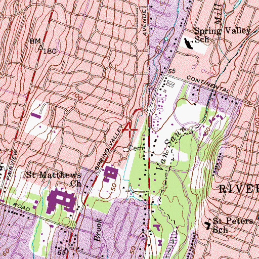 Topographic Map of Spring Valley Fire Company Number 2, NJ