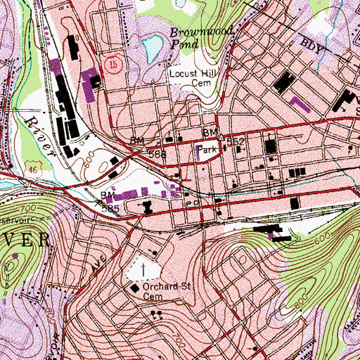 Topographic Map of Dover Fire Department, NJ