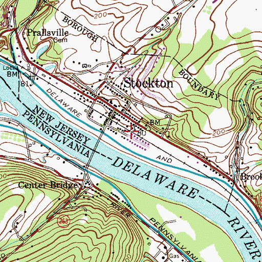 Topographic Map of Stockton Fire Company, NJ