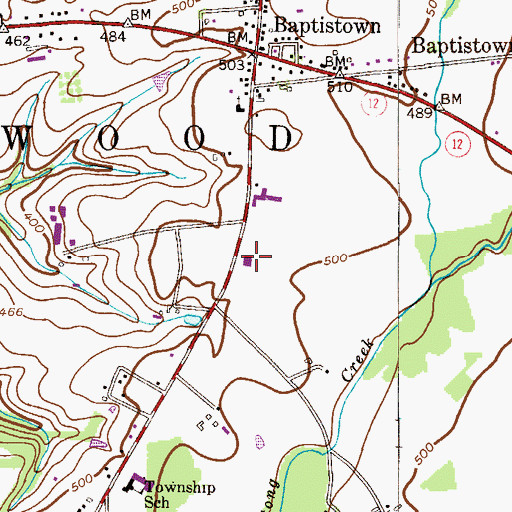 Topographic Map of Kingwood Township Volunteer Fire Department, NJ