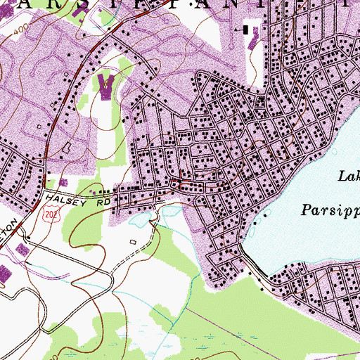 Topographic Map of Lake Parsippany Volunteer Company 3, NJ