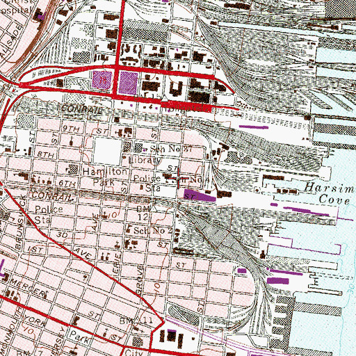 Topographic Map of Jersey City Fire Department Engine 6 Ladder 2, NJ