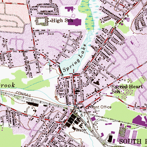 Topographic Map of South Plainfield Volunteer Fire Company, NJ