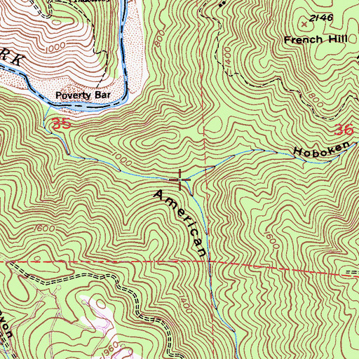 Topographic Map of Hoboken Canyon, CA