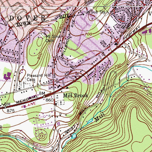 Topographic Map of Randolph Township Fire Department Chemical Engine Company 2, NJ