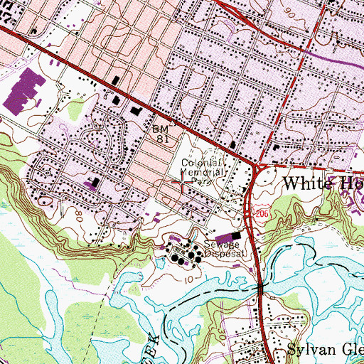 Topographic Map of Hamilton Township Fire District 5 DeCou Hose Company Station 15, NJ