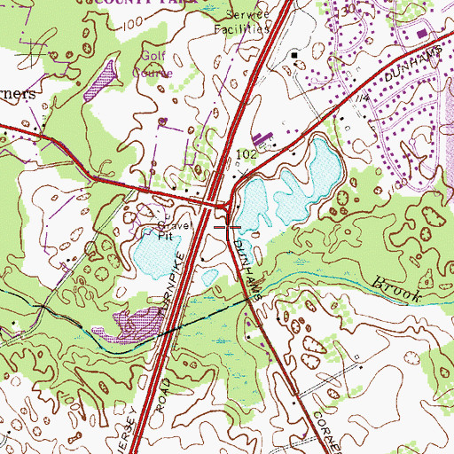 Topographic Map of East Brunswick Fire District 3 Brookview Volunteer Fire Company House 3, NJ