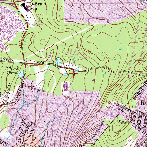 Topographic Map of Rockaway Township Fire Department Birchwood Fire Company 4, NJ