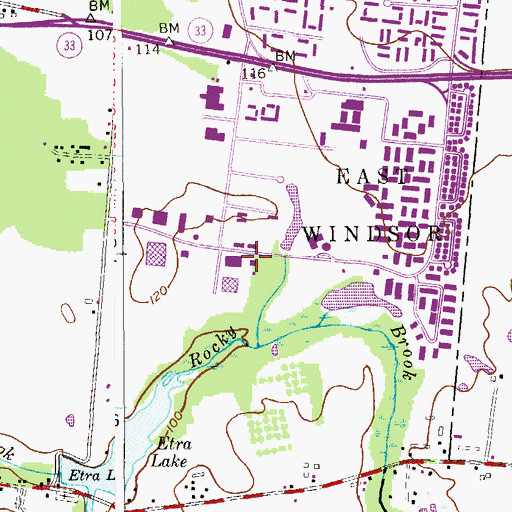 Topographic Map of East Windsor Volunteer Fire Company 2, NJ