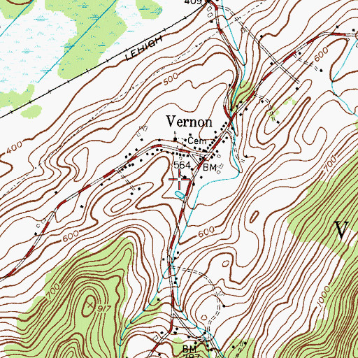 Topographic Map of Vernon Township Fire Department, NJ