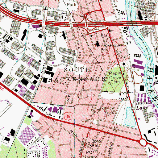 Topographic Map of South Hackensack Township Fire Department, NJ