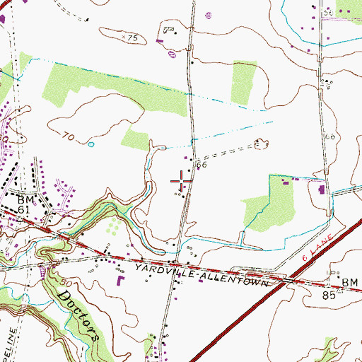 Topographic Map of Hamilton Township Fire District 9 Groveville Fire Company, NJ