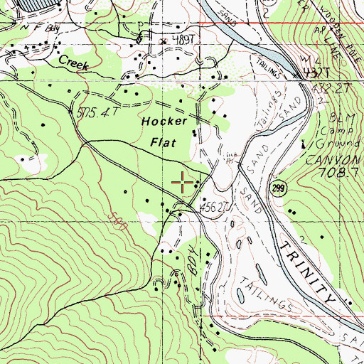 Topographic Map of Hocker Flat, CA