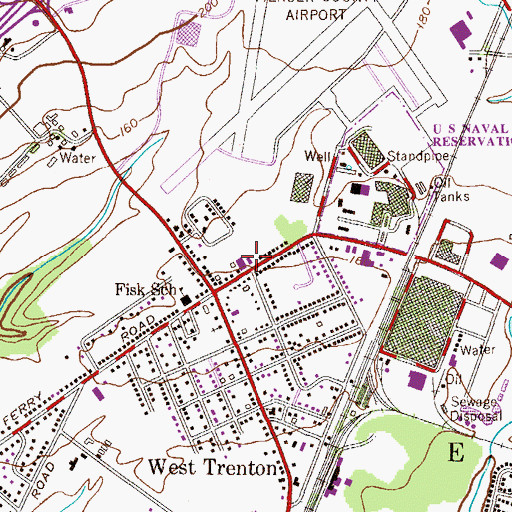 Topographic Map of West Trenton Volunteer Fire Company, NJ