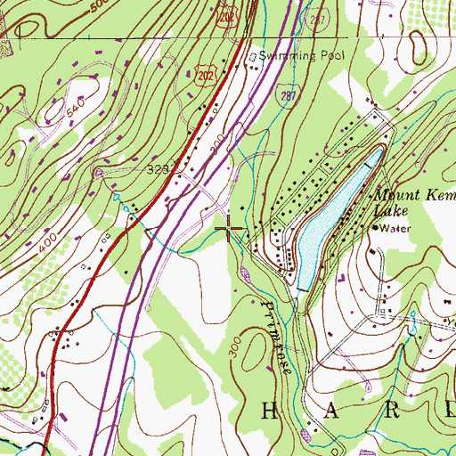 Topographic Map of Harding Township Fire Department, NJ