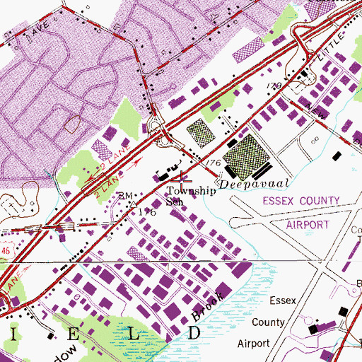 Topographic Map of Fairfield Fire Department, NJ