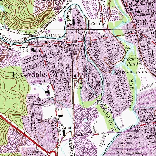 Topographic Map of Riverdale Volunteer Fire Department, NJ