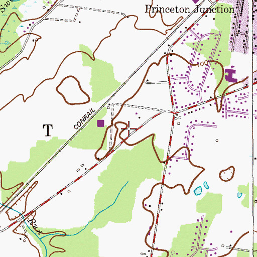 Topographic Map of Princeton Junction Volunteer Fire Company 1, NJ